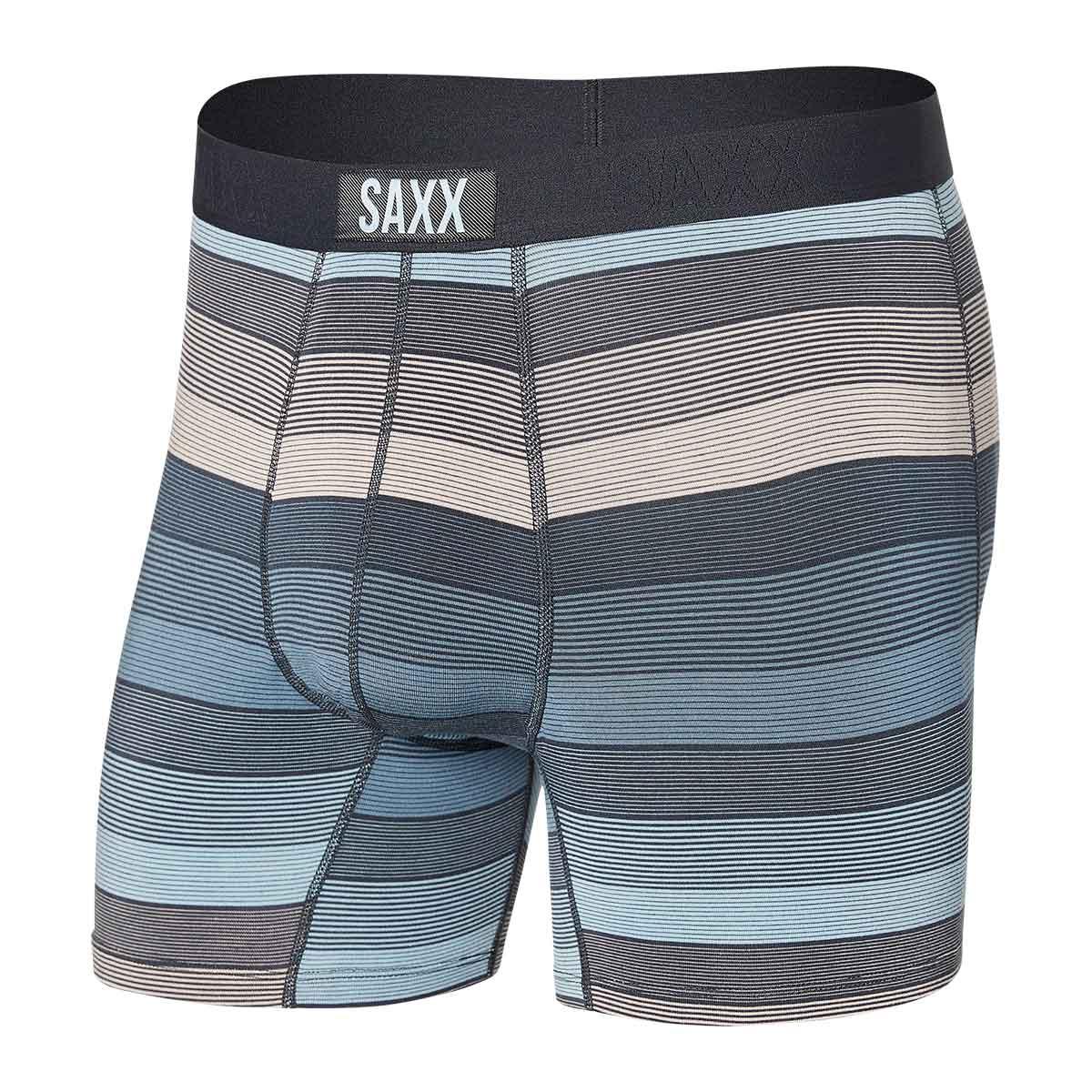 Saxx Vibe Boxer Brief Men's in Hazy Stripe Washed Blue